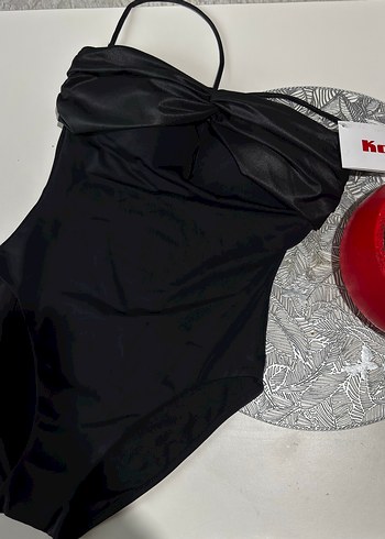 Kom Siyah İnce Askılı Kadın Mayo - Görsel 2