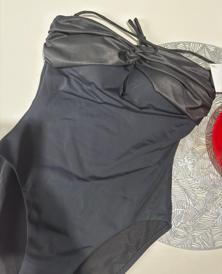 Kom Siyah İnce Askılı Kadın Mayo - Görsel 3