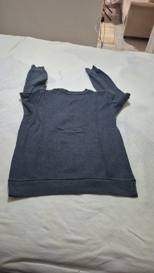 Kadın Gri Baskılı Bisiklet Yaka Sweatshirt - Görsel 3