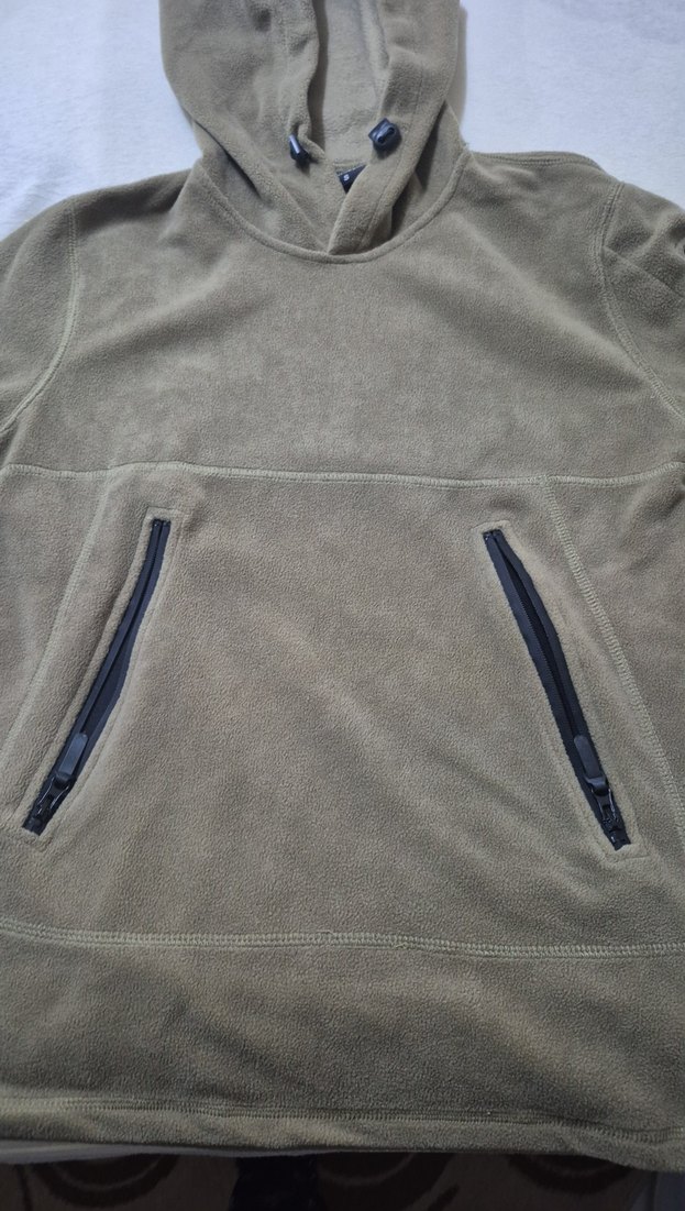 Gri Kapüşonlu Fermuarlı Erkek Polar - Görsel 2