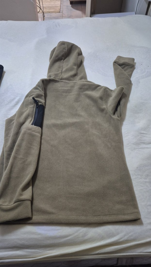 Gri Kapüşonlu Fermuarlı Erkek Polar - Görsel 5