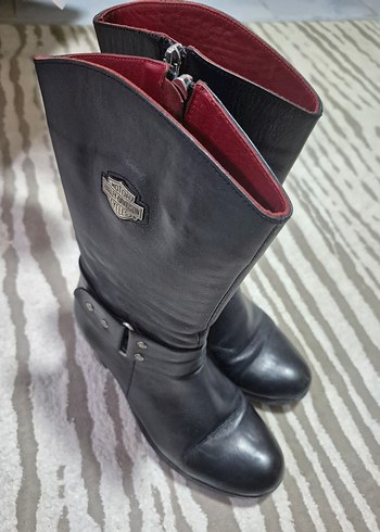 Siyah Deri Tokalı Biker Bot - Görsel 2