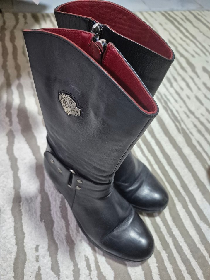 Siyah Deri Tokalı Biker Bot - Görsel 2