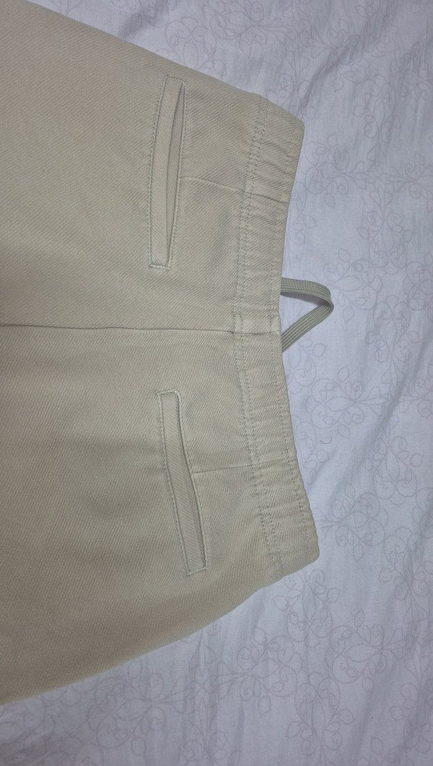 Bej Rahat Kesim Kadın Kumaş Pantolon - Görsel 5