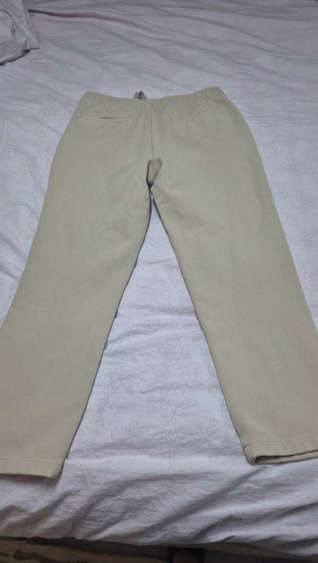 Bej Rahat Kesim Kadın Kumaş Pantolon - Görsel 4