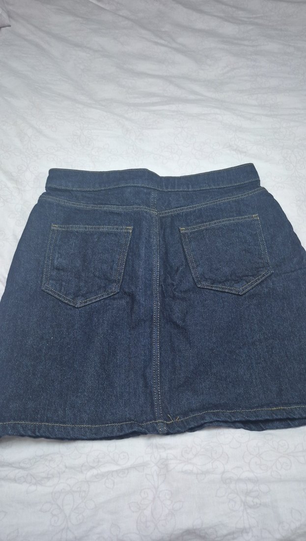 Kadın Lacivert Denim Mini Etek - Görsel 2