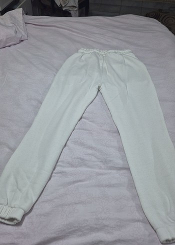 Beyaz Kadın Rahat Kesim Sweatpant - Görsel 7