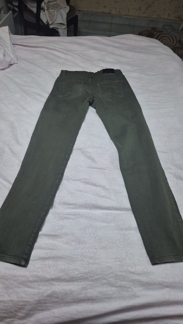 yaşil  Fit bayam Denim Pantolon - Görsel 4