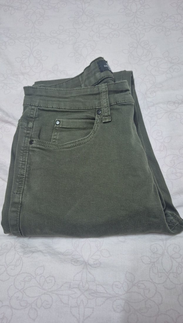 yaşil  Fit bayam Denim Pantolon - Görsel 5