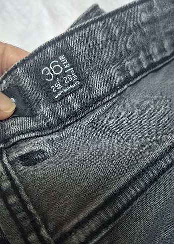 Gri Midi Kadın Denim Jean - Görsel 5