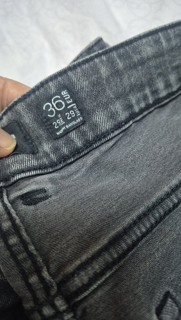 Gri Midi Kadın Denim Jean - Görsel 5