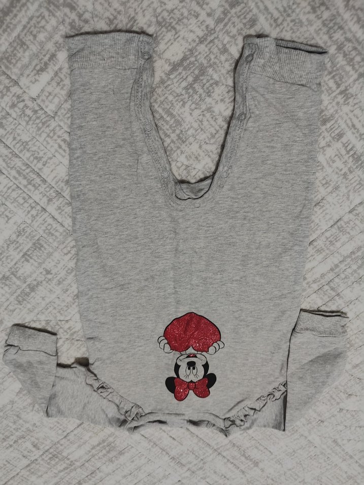 Gri Nakışlı Uzun Kollu Bebek Tulum - Görsel 2