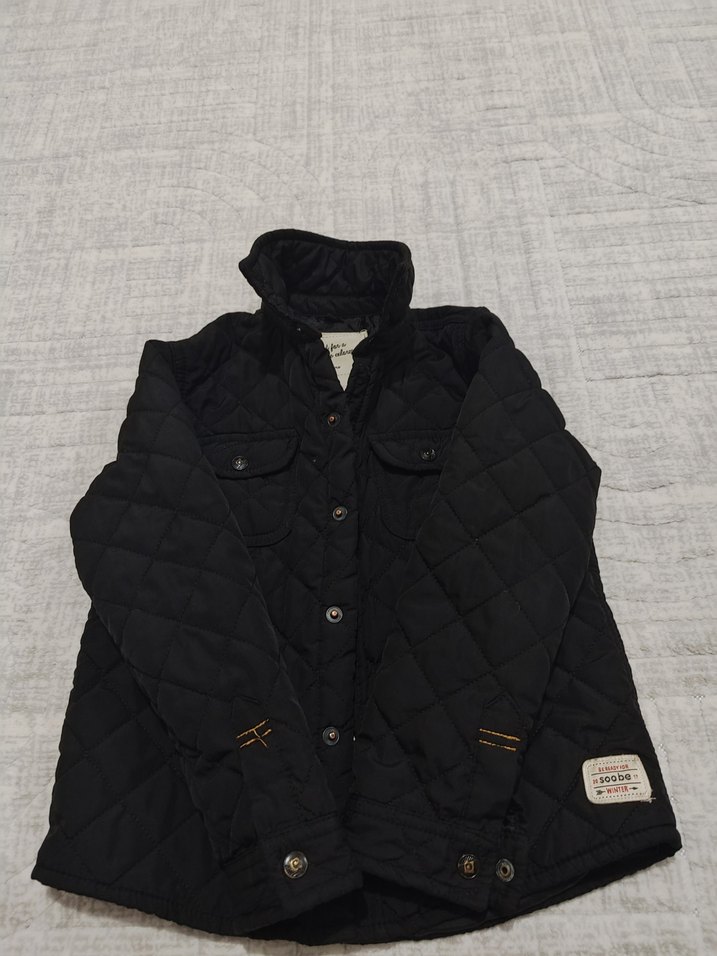 Siyah Düğmeli Erkek Çocuk Mont - Görsel 2