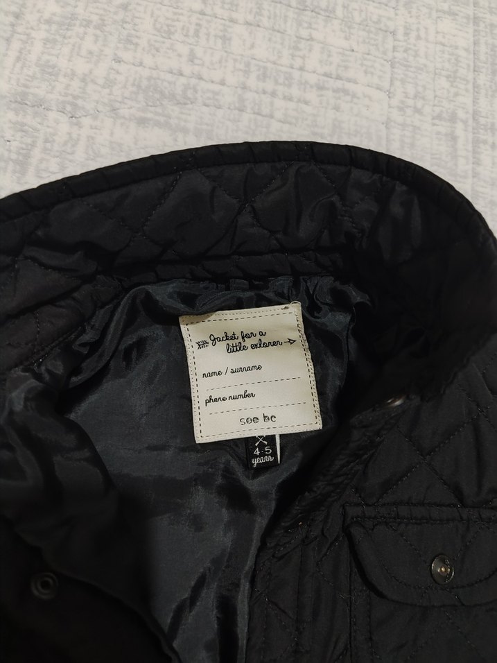 Siyah Düğmeli Erkek Çocuk Mont - Görsel 5