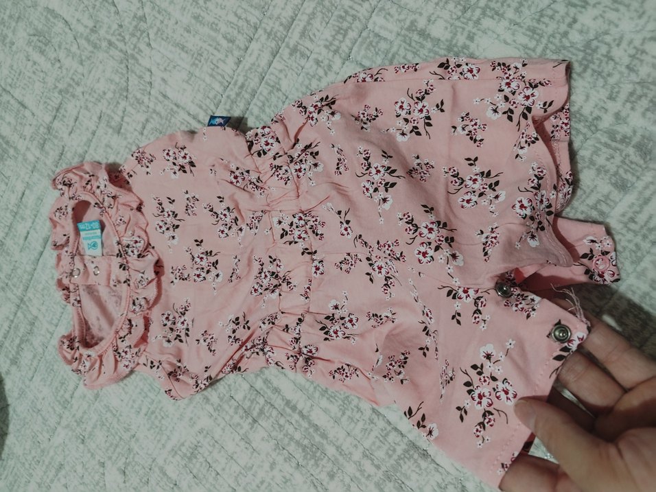 Pembe Fırfırlı Baskılı Kız Bebek Tulum - Görsel 4