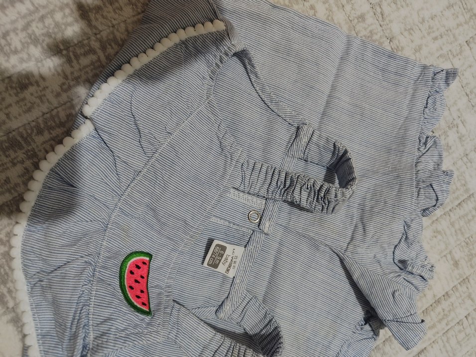 Kız Çocuk Gri Denim Fırfırlı Tulum - Görsel 3