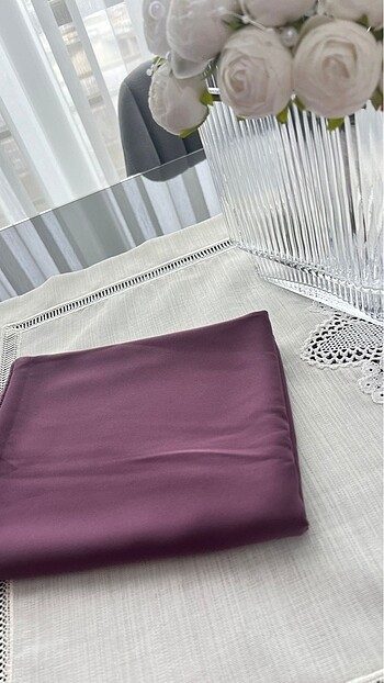 Diğer Mürdüm medine ipeği fresh scarf şal
