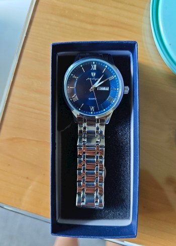 poedagar Modern Klasik Gümüş Mavi Erkek Saat su geçirmez 3 ATM - Görsel 5