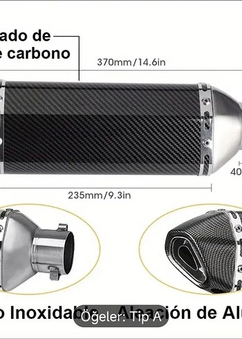 egzoz desibel kiler paslanmaz çelik karbon kaplama - Görsel 2