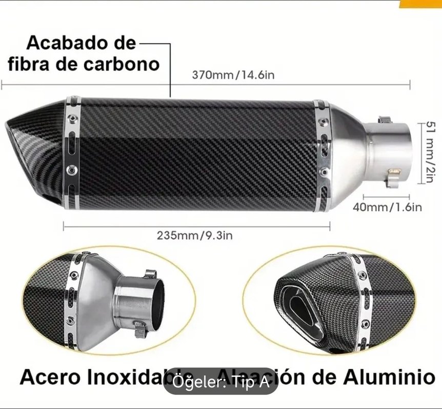 egzoz desibel kiler paslanmaz çelik karbon kaplama - Görsel 2