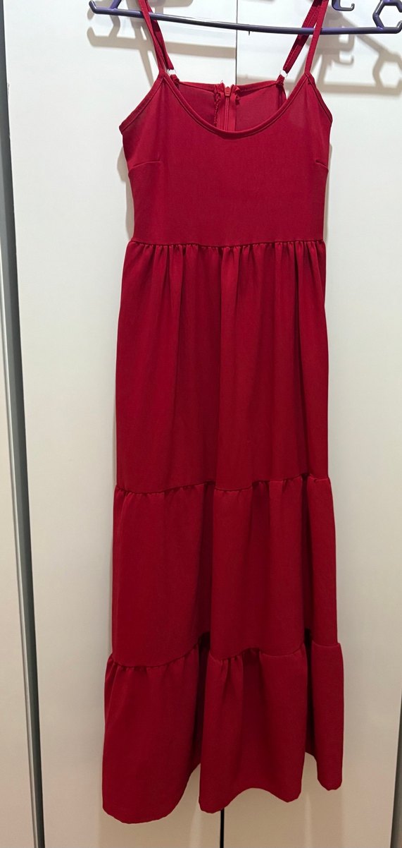 Kırmızı Midi Kadın Elbise - Görsel 2