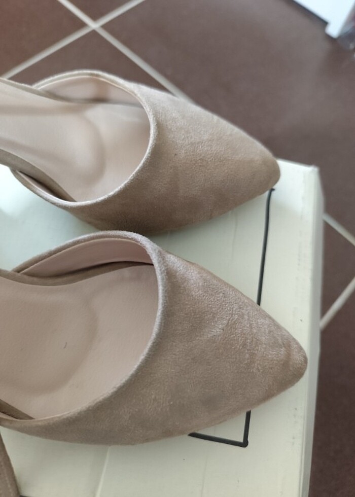 Bambi süet topuklu ayakkabı - Görsel 5