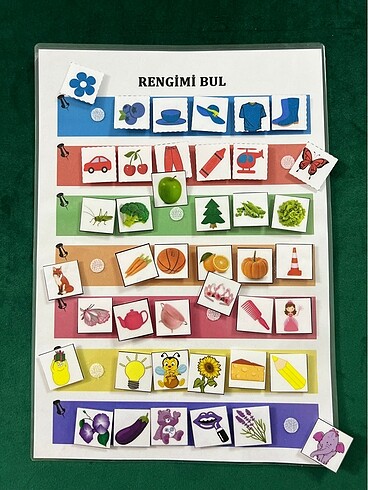 Diğer Renkleri Öğreniyorum Cırt Cırtlı Etkinlik