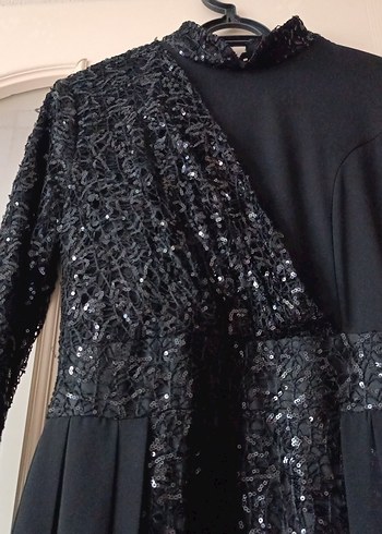 Siyah Drapeli Gotik Uzun Abiye Elbise - Görsel 5