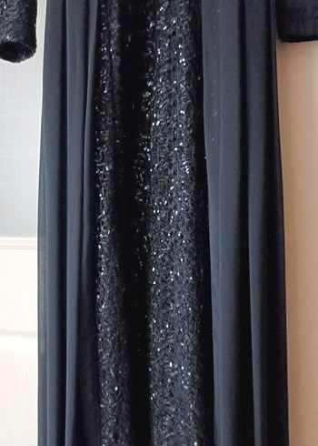 Siyah Drapeli Gotik Uzun Abiye Elbise - Görsel 6