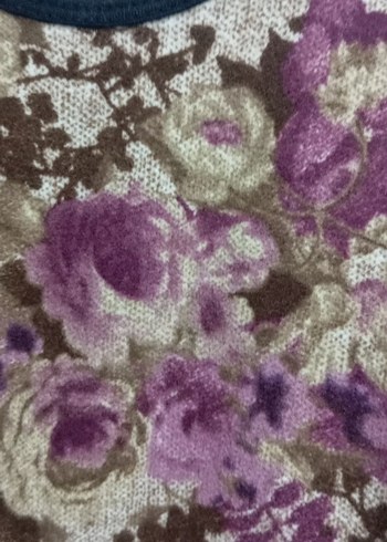 Uzun Kollu Bohem Çiçekli Mor Bluz - Görsel 2