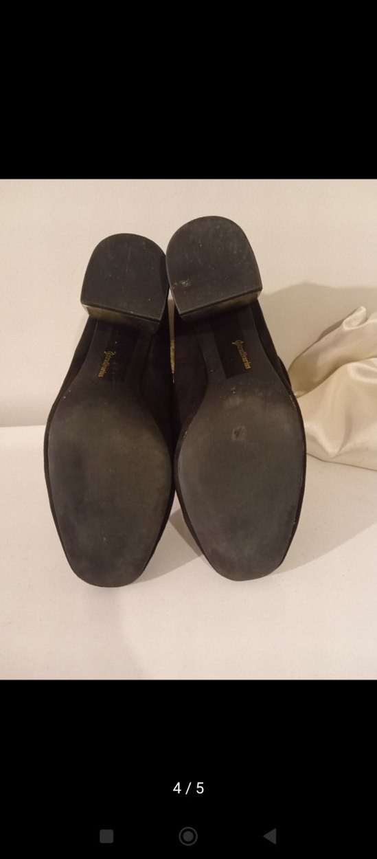 Kadın Siyah Süet Topuklu Botlar - Görsel 4