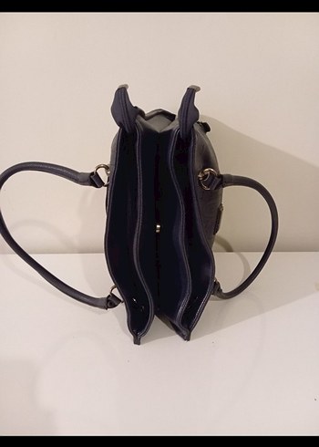 Siyah Baskılı Deri Kadın Çanta - Görsel 2