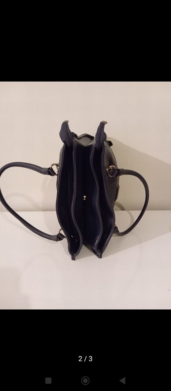 Siyah Baskılı Deri Kadın Çanta - Görsel 2