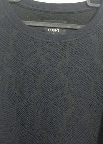 Siyah Erkek Keten Örgü Sweatshirt - Görsel 2