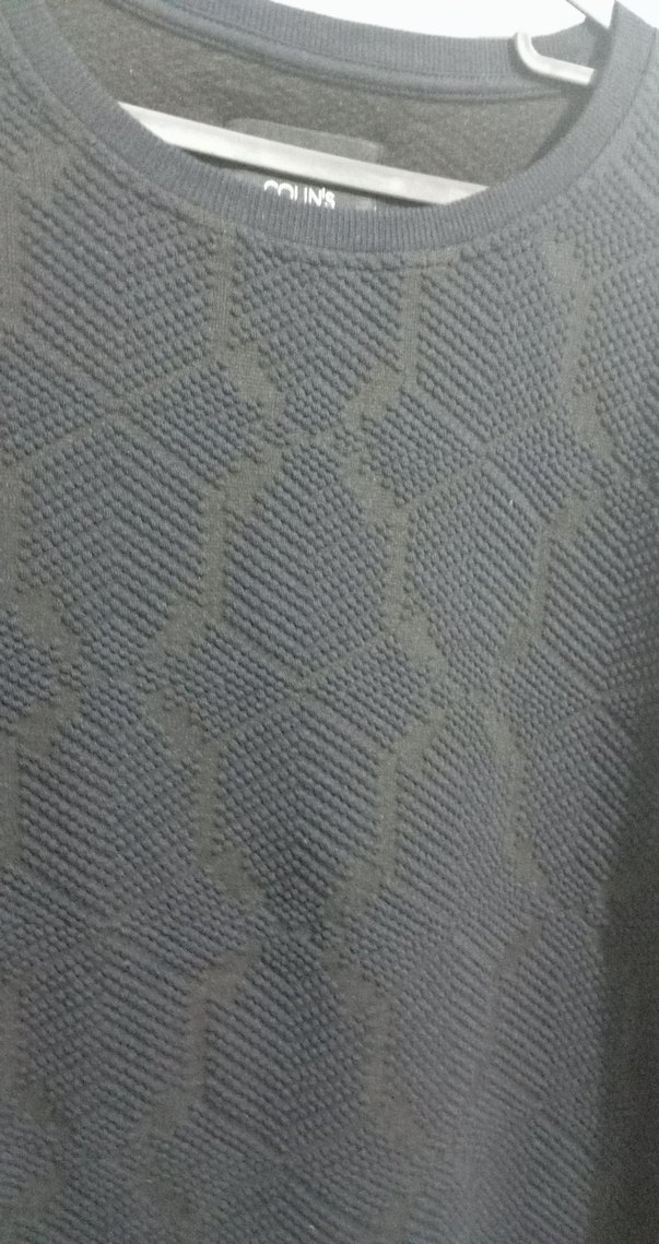 Siyah Erkek Keten Örgü Sweatshirt - Görsel 5