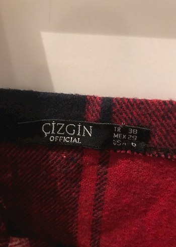 Kırmızı Ekose Desenli Salopet - Görsel 3