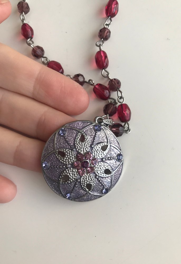 Mor Boncuklu Bohem Midi Kolye - Görsel 2