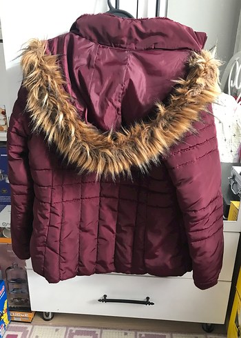 Lcw Bordo Kadın Kışlık Mont Kürklü - Görsel 6