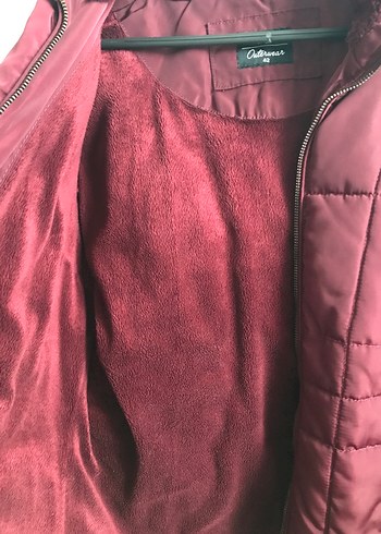 Lcw Bordo Kadın Kışlık Mont Kürklü - Görsel 4