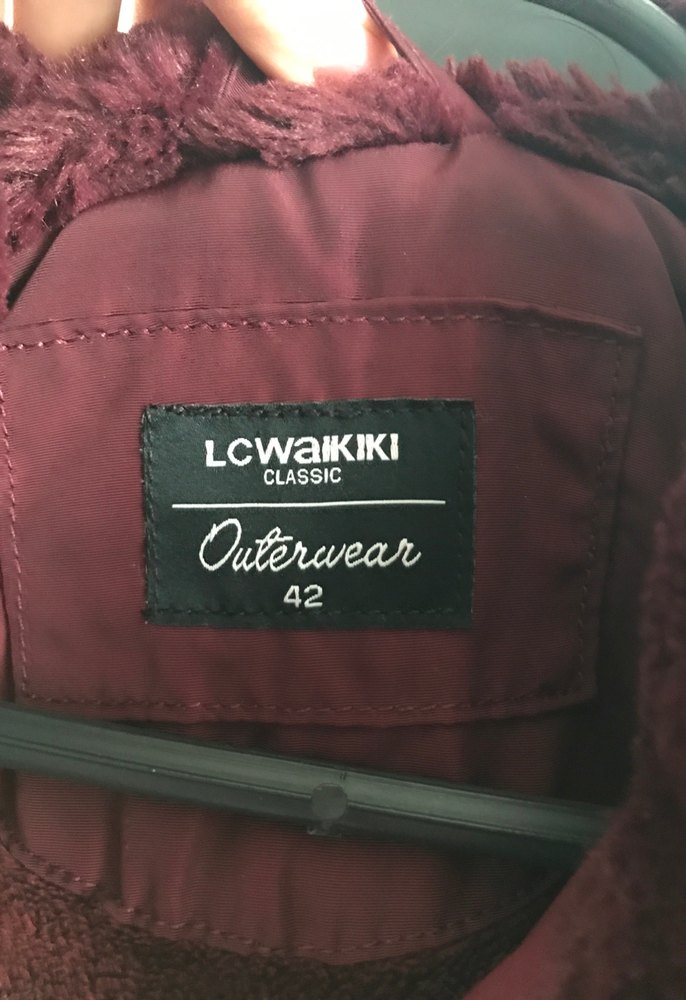 Lcw Bordo Kadın Kışlık Mont Kürklü - Görsel 2