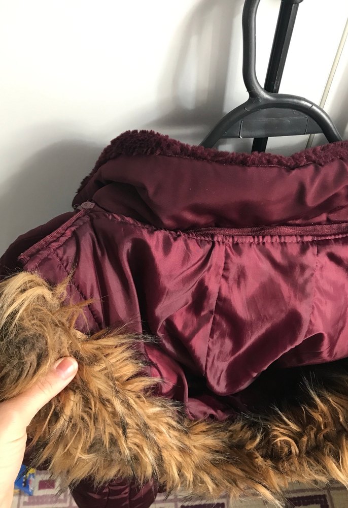 Lcw Bordo Kadın Kışlık Mont Kürklü - Görsel 5