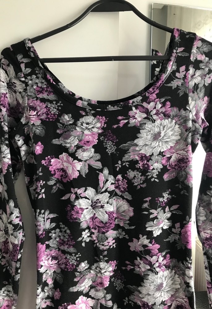 Mor Çiçekli Uzun Kollu Bluz - Görsel 2