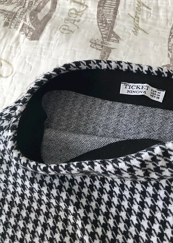 Kadın Kazayağı desenli ofis etek - Görsel 3