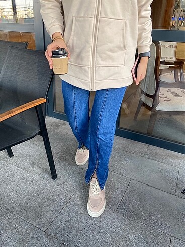 Fermuar detaylı Jean