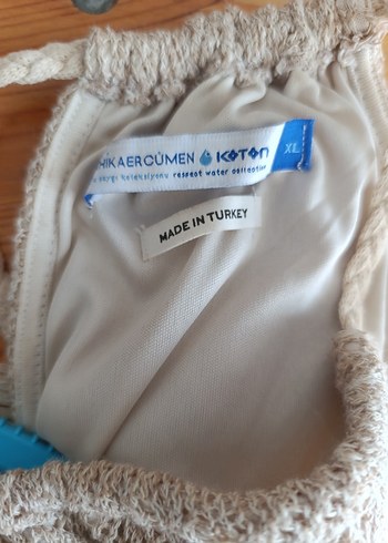 Bej Keten Uzun Bohem Elbise - Görsel 4