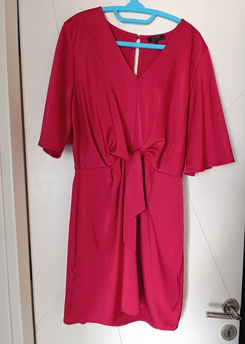 Parlak kırmızı Midi Kadın Elbise - Görsel 2