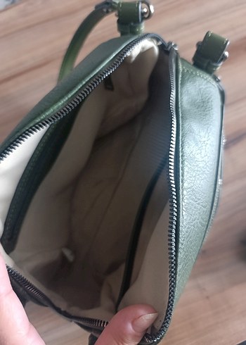 Yeşil Deri Fermuarlı Derimod Kadın Çanta - Görsel 4