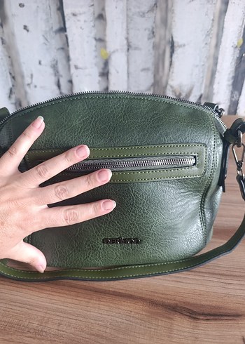 Yeşil Deri Fermuarlı Derimod Kadın Çanta - Görsel 5