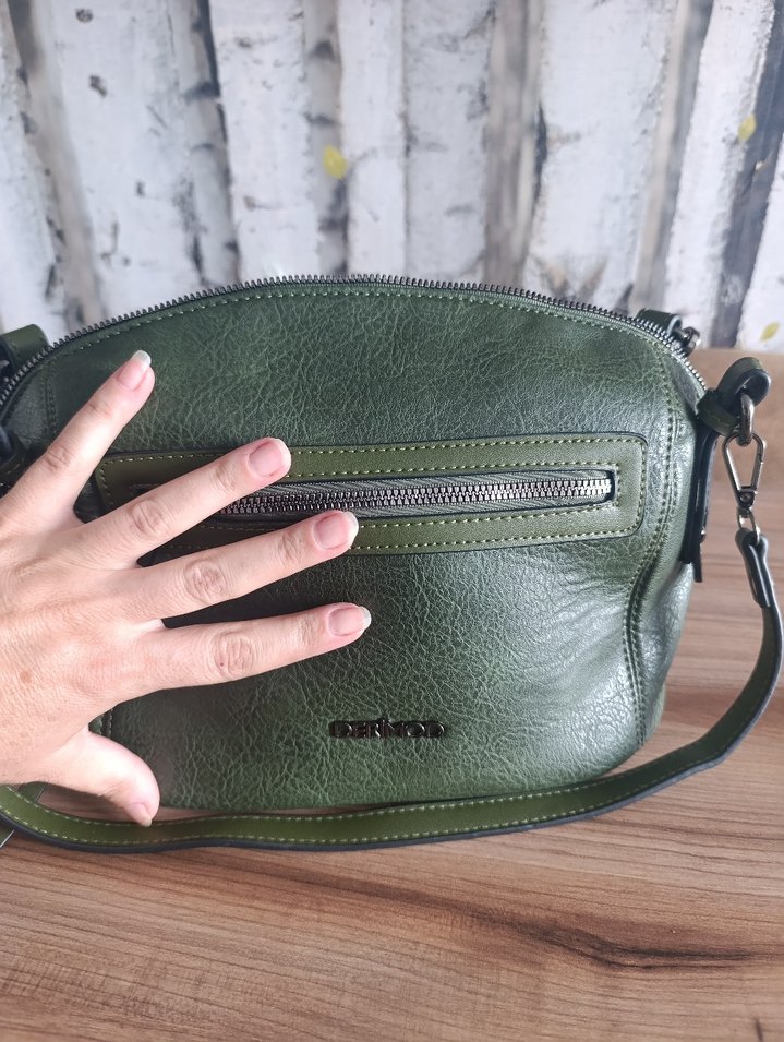 Yeşil Deri Fermuarlı Derimod Kadın Çanta - Görsel 5