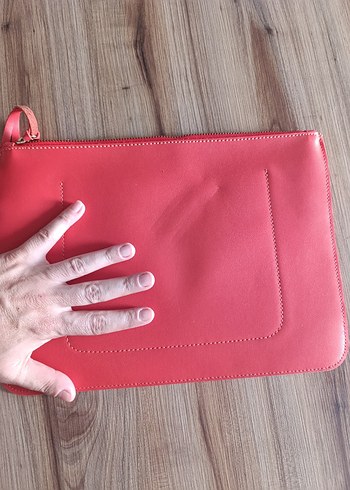 Turuncu Deri Püsküllü Kadın Portföy Çanta - Görsel 5